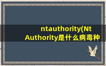 ntauthority(Nt Authority是什么病毒种类名称请教)